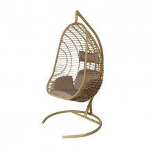 Кресло подвесное Екатерина бежевое (бежевая подушка)