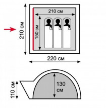 Палатка Tramp Lite Wonder 3, зеленый