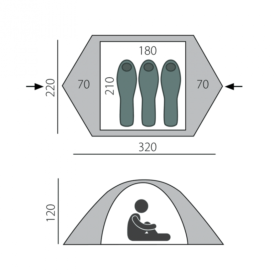 Палатка Btrace Ion 3, зеленая